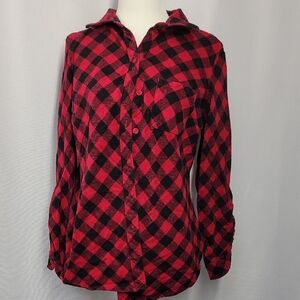 Kim Rogers Red and Black Plaid Shirt